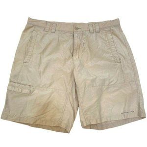 Columbia Men's Tan Brown Beige Omni Shade Nylon Cargo Lightweight Shorts 38x10